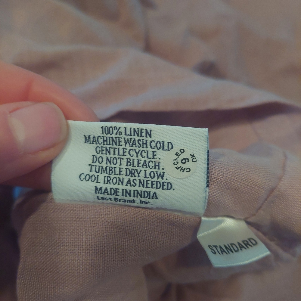 Quince Linen Dusty Mauve Standard Shams! Set Of 2 (L62) - Picture 7 of 10